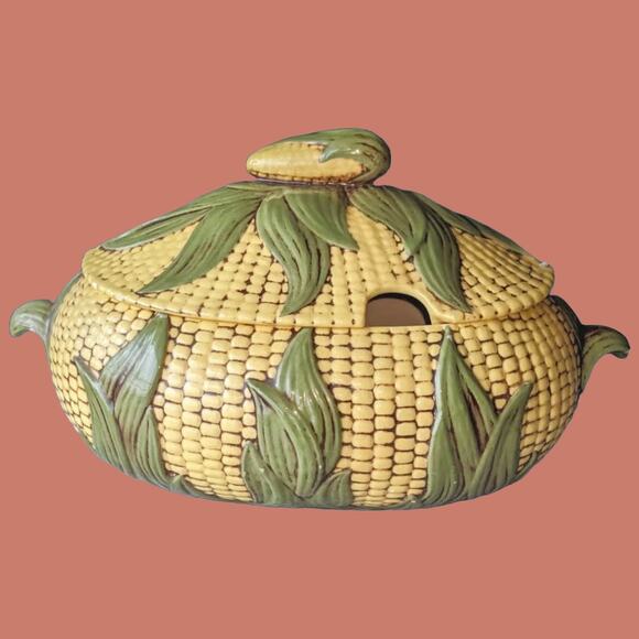 Vintage 1970s Corn Themed Soup Tureen - Picture 1 of 5